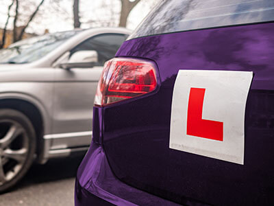 car with L plate