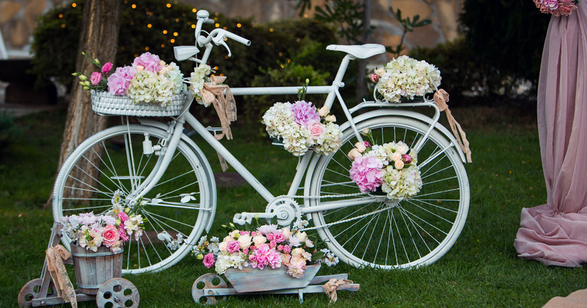 Wedding Bike with Flowers.