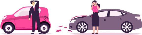 Illustration of two cars in an accident