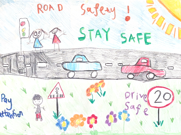 Childs drawing which once our competition for the 4-7 age group